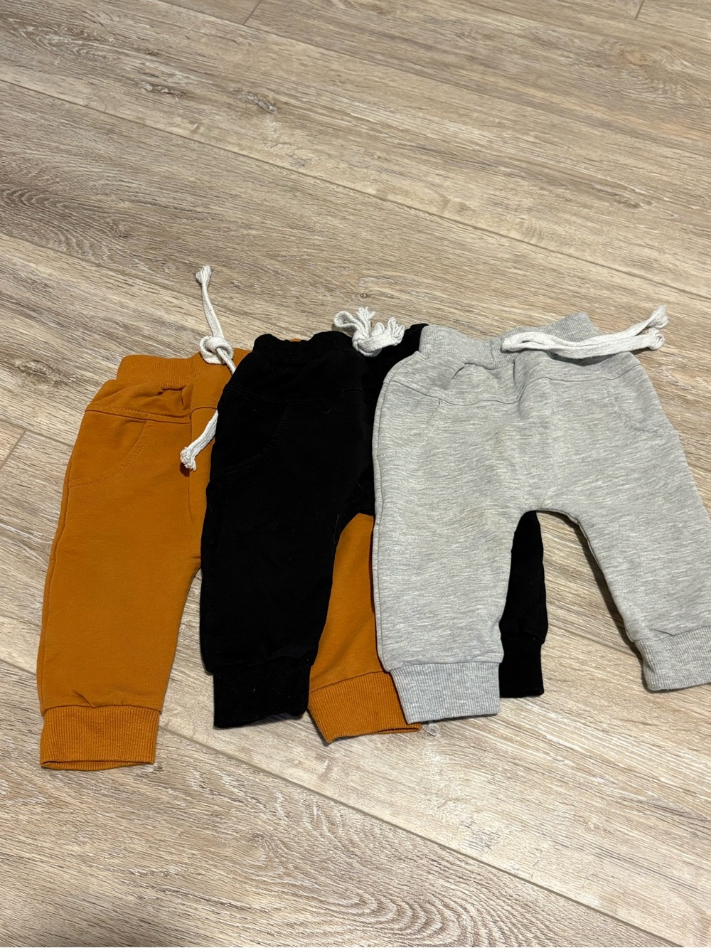 UNBRANDED | Kids Stretch Drawstring Jogger Pants - Gray, Black & Mustard